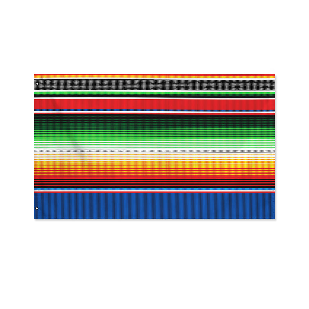 Vintage Mexican Blanket Pattern Print Polyester Flag