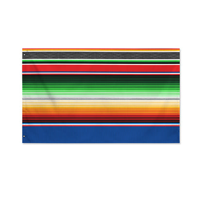 Vintage Mexican Blanket Pattern Print Polyester Flag