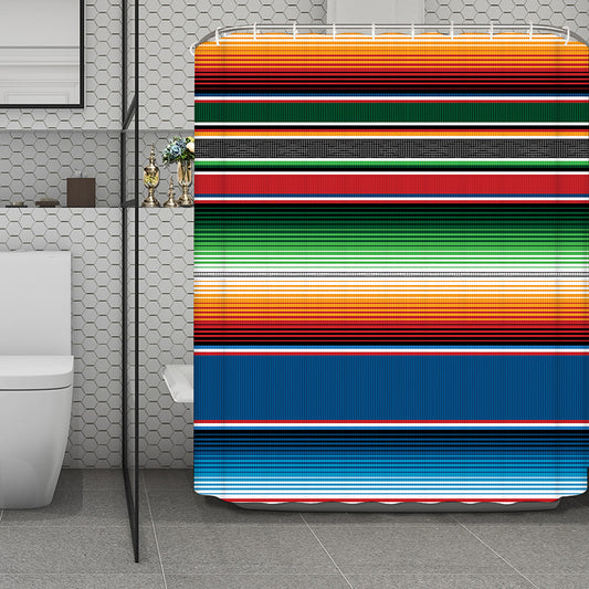 Vintage Mexican Blanket Pattern Print Polyester Shower Curtain