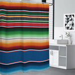 Vintage Mexican Blanket Pattern Print Premium Shower Curtain