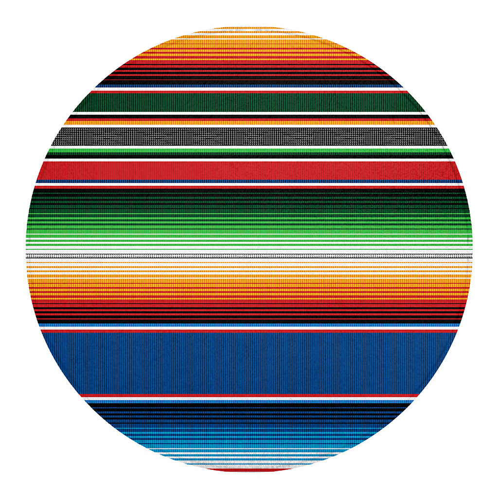 Vintage Mexican Blanket Pattern Print Round Blanket