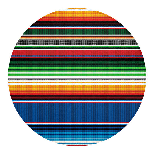 Vintage Mexican Blanket Pattern Print Round Blanket