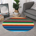 Vintage Mexican Blanket Pattern Print Round Rug
