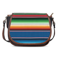 Vintage Mexican Blanket Pattern Print Saddle Bag