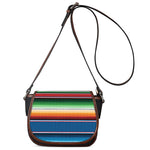 Vintage Mexican Blanket Pattern Print Saddle Bag