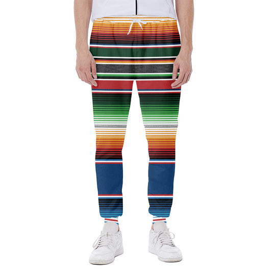 Vintage Mexican Blanket Pattern Print Scuba Joggers