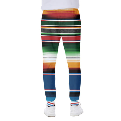 Vintage Mexican Blanket Pattern Print Scuba Joggers