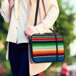 Vintage Mexican Blanket Pattern Print Shoulder Strap Bible Bag