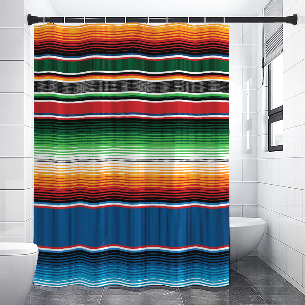 Vintage Mexican Blanket Pattern Print Shower Curtain