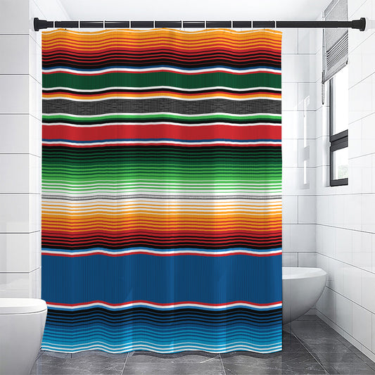 Vintage Mexican Blanket Pattern Print Shower Curtain