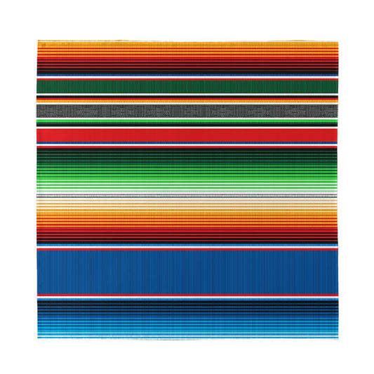 Vintage Mexican Blanket Pattern Print Silk Bandana