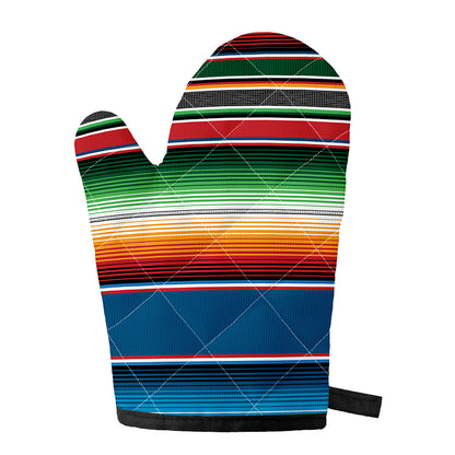 Vintage Mexican Blanket Pattern Print Single Oven Mitt