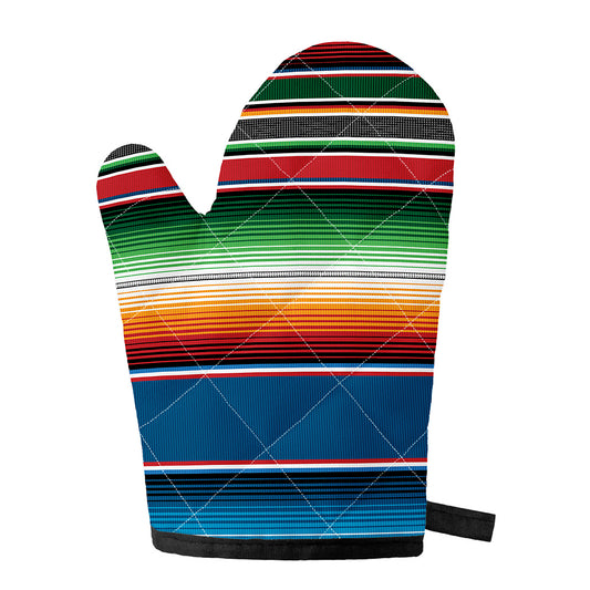 Vintage Mexican Blanket Pattern Print Single Oven Mitt