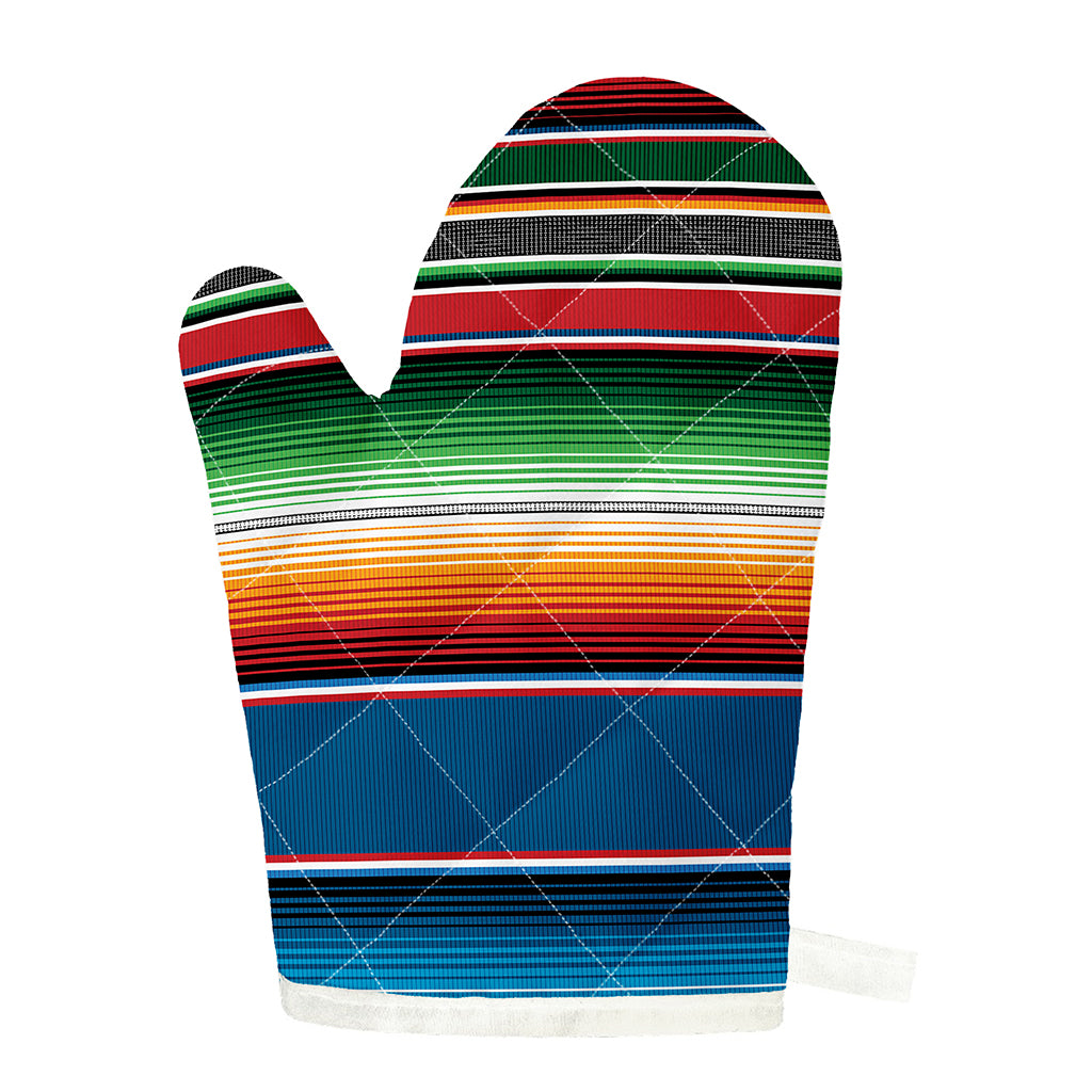 Vintage Mexican Blanket Pattern Print Single Oven Mitt