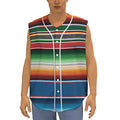 Vintage Mexican Blanket Pattern Print Sleeveless Baseball Jersey