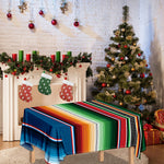 Vintage Mexican Blanket Pattern Print Tablecloth
