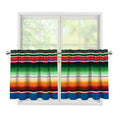 Vintage Mexican Blanket Pattern Print Tier Curtains