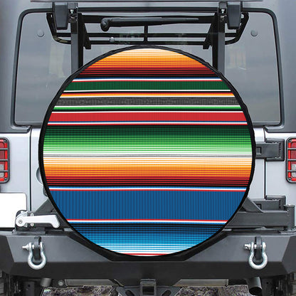 Vintage Mexican Blanket Pattern Print Tire Cover