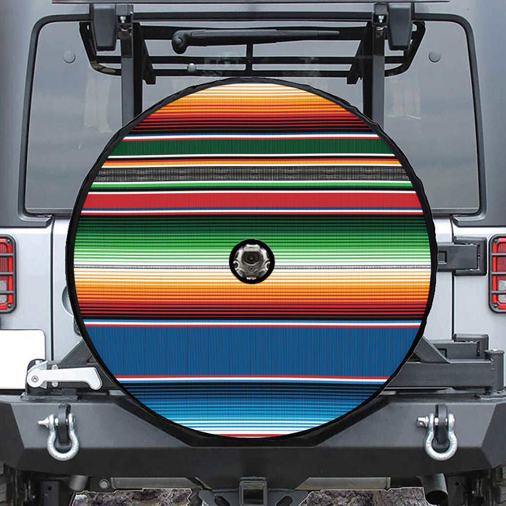Vintage Mexican Blanket Pattern Print Tire Cover With Camera Hole