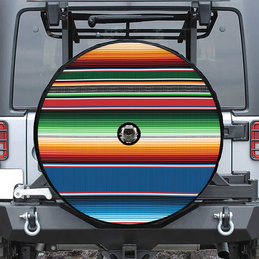 Vintage Mexican Blanket Pattern Print Tire Cover With Camera Hole