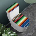 Vintage Mexican Blanket Pattern Print Toilet Lid And Tank Cover Set