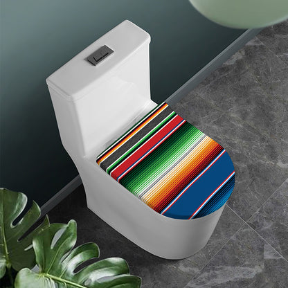 Vintage Mexican Blanket Pattern Print Toilet Lid Cover