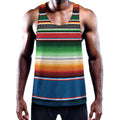 Vintage Mexican Blanket Pattern Print Men's Workout Tank Top