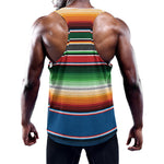 Vintage Mexican Blanket Pattern Print Training Tank Top