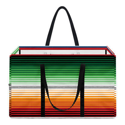 Vintage Mexican Blanket Pattern Print Utility Tote Bag