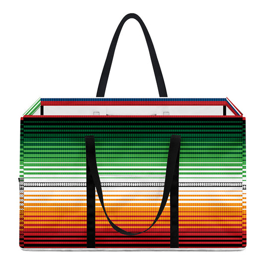 Vintage Mexican Blanket Pattern Print Utility Tote Bag
