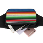 Vintage Mexican Blanket Pattern Print Waist Bag