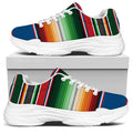 Vintage Mexican Blanket Pattern Print White Chunky Shoes