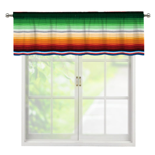 Vintage Mexican Blanket Pattern Print Window Valance