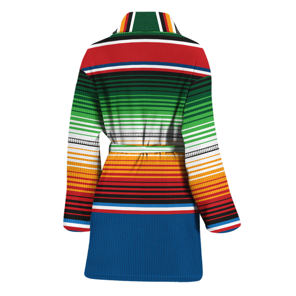 Vintage Mexican Blanket Pattern Print Women's Bathrobe