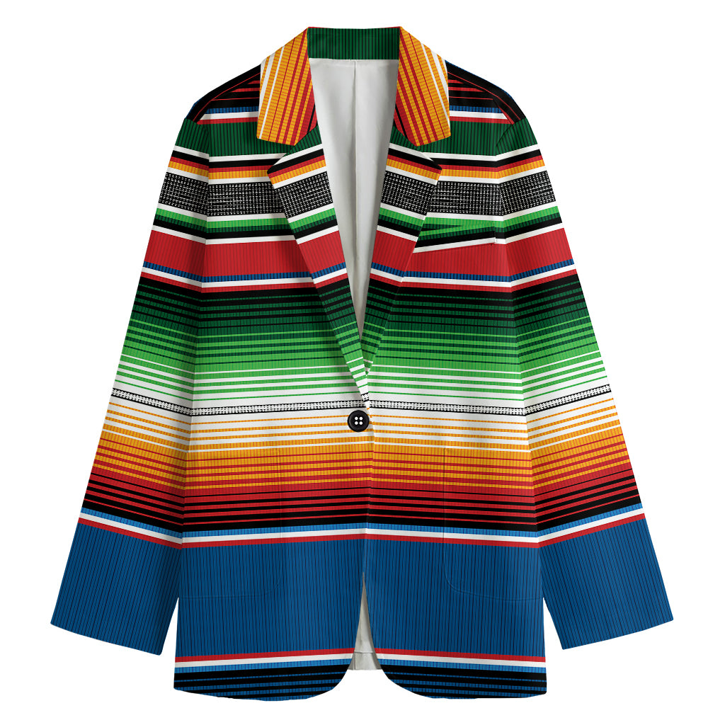 Vintage Mexican Blanket Pattern Print Women's Blazer