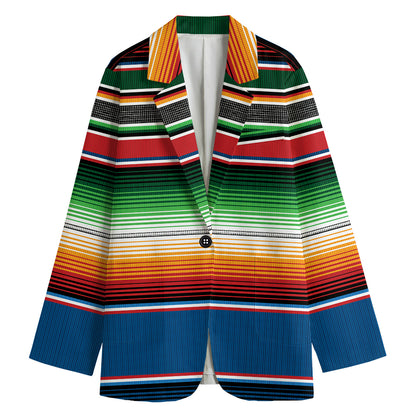 Vintage Mexican Blanket Pattern Print Women's Blazer