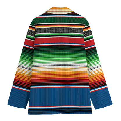 Vintage Mexican Blanket Pattern Print Women's Blazer