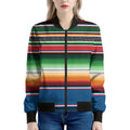 Vintage Mexican Blanket Pattern Print Women's Bomber Jacket