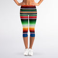 Vintage Mexican Blanket Pattern Print Women's Capri Leggings