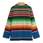 Vintage Mexican Blanket Pattern Print Women's Cotton Blazer
