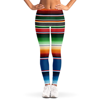 Vintage Mexican Blanket Pattern Print Women's Leggings