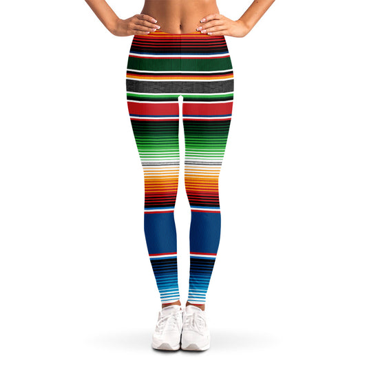 Vintage Mexican Blanket Pattern Print Women's Leggings