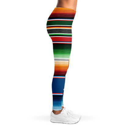 Vintage Mexican Blanket Pattern Print Women's Leggings