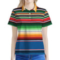 Vintage Mexican Blanket Pattern Print Women's Polo Shirt