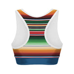 Vintage Mexican Blanket Pattern Print Women's Sports Bra