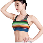 Vintage Mexican Blanket Pattern Print Women's Sports Bra