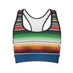 Vintage Mexican Blanket Pattern Print Women's Sports Bra