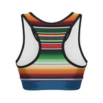 Vintage Mexican Blanket Pattern Print Women's Sports Bra