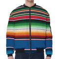 Vintage Mexican Blanket Pattern Print Zip Sleeve Bomber Jacket