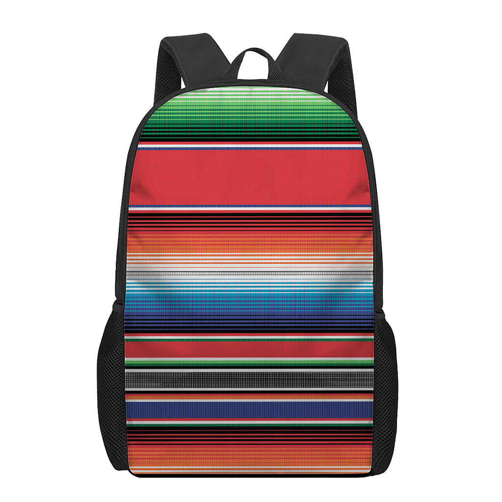 Vintage Mexican Serape Pattern Print 17 Inch Backpack